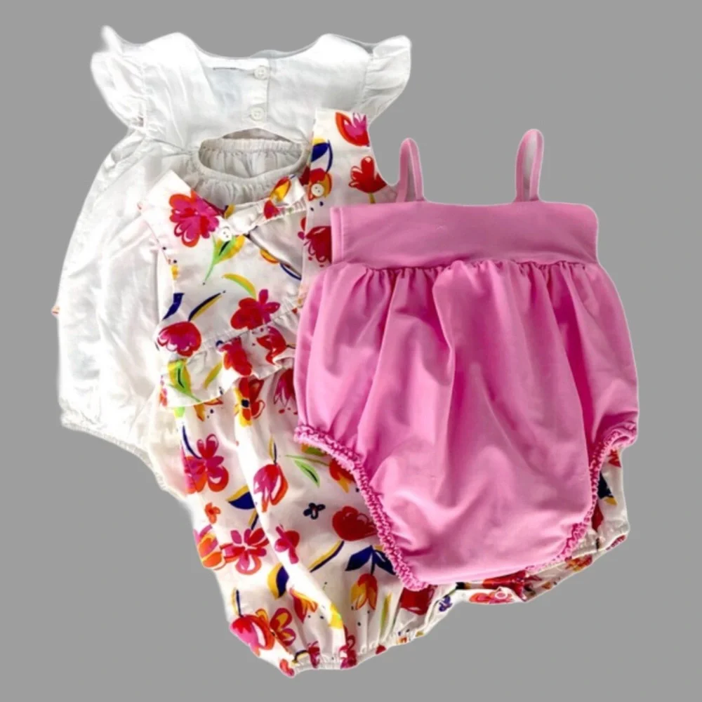 Infant Girl 4 Piece Cotton Sun Outfits 12 - 18 Months